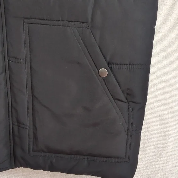 Ruff Hewn Men's Sherpa Collar Lined Black Puffer Vest Size Medium EUC - Picture 2 of 12